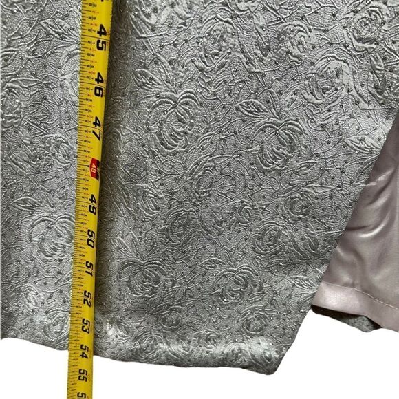 Vintage J.R. Nites by Caliendo Silver Gray Sparkly Formal Midi Dress Cap Sleeve - Picture 11 of 11